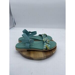 VIVAIA Arch Pro AdaptAll Sandals Womens 9 Green Strappy Bow Flat Comfort Paloma